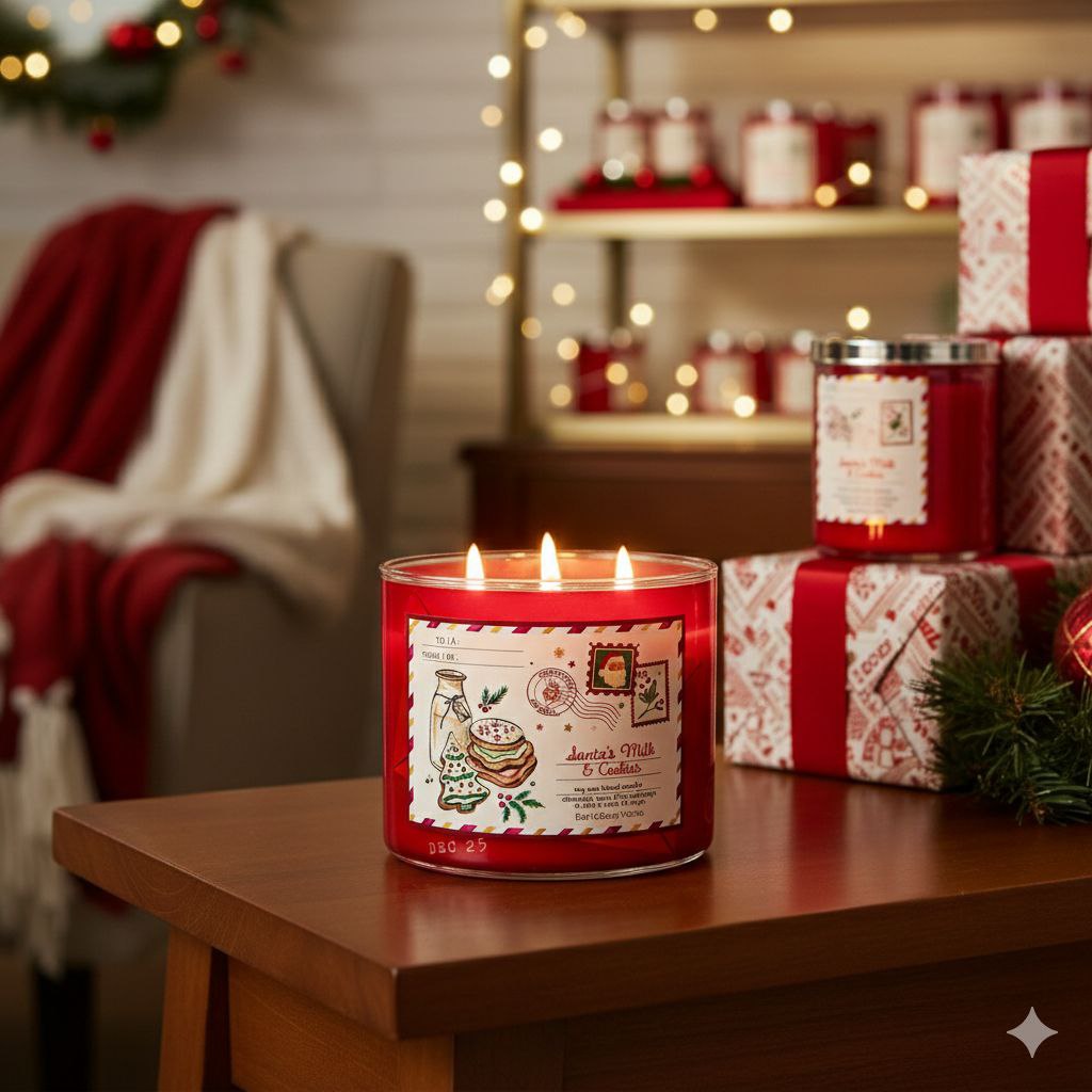 VELA AROMATICA BATH & BODY WORKS SANTAS MILK & COOKIES 411G