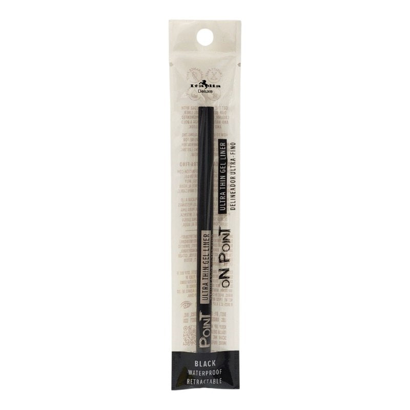 DELINEADOR DE OJOS RETRACTIL ULTRA FINO COLOR NEGRO APRUEBA DE AGUA ITALIA DELUXE