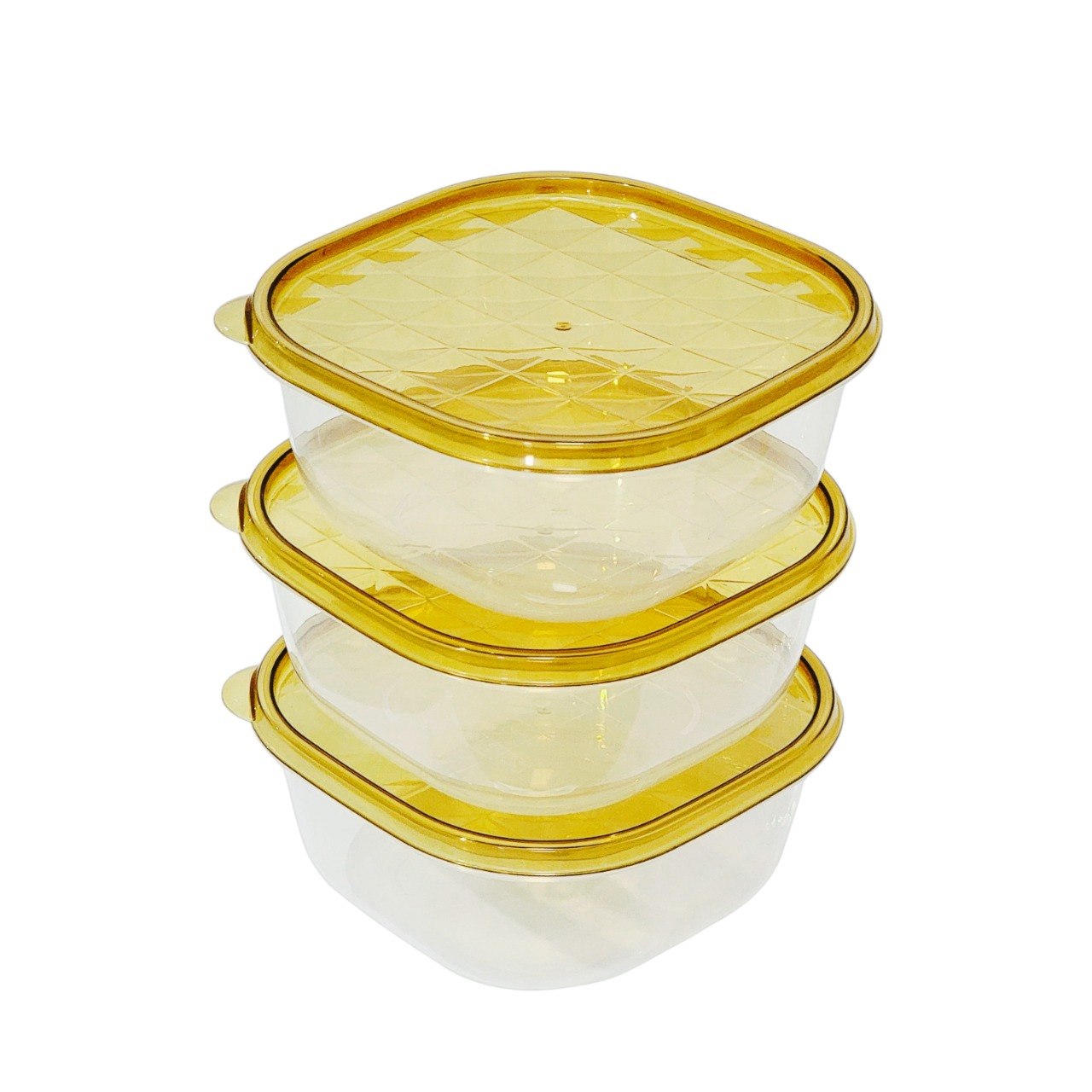 SET DE RECIPIENTES PANAS PARA ALIMENTOS DE PLASTICO 3PCS DUOAO 17X17X8CM
