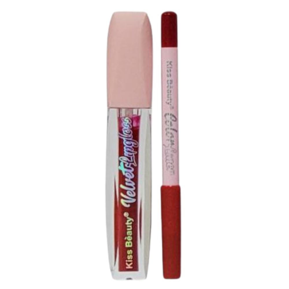 DELINEADOR LAPIZ DE LABIOS Y BRILLO KISS BEAUTY 8 TONOS 0.6G 4ML