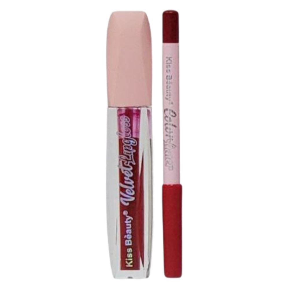 DELINEADOR LAPIZ DE LABIOS Y BRILLO KISS BEAUTY 8 TONOS 0.6G 4ML