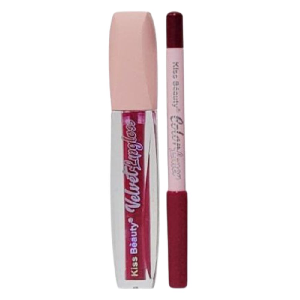DELINEADOR LAPIZ DE LABIOS Y BRILLO KISS BEAUTY 8 TONOS 0.6G 4ML