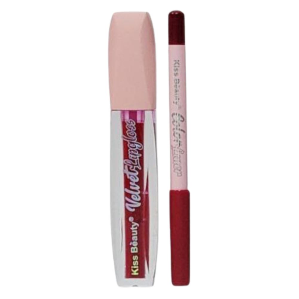 DELINEADOR LAPIZ DE LABIOS Y BRILLO KISS BEAUTY 8 TONOS 0.6G 4ML
