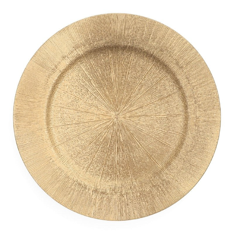 PLATO DE CARGA DECORATIVO DORADO DE PLASTICO 32CM