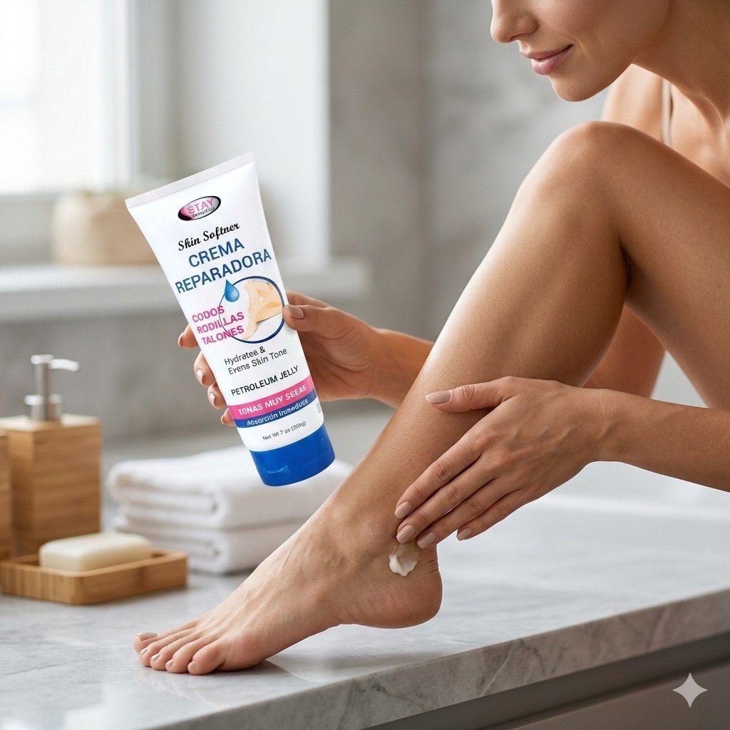 CREMA CORPORAL REPARADORA PARA EXTREMA SEQUEDAD DE VASELINA CREMOSA Y VITAMINA E STAY BEAUTIFUL 200G