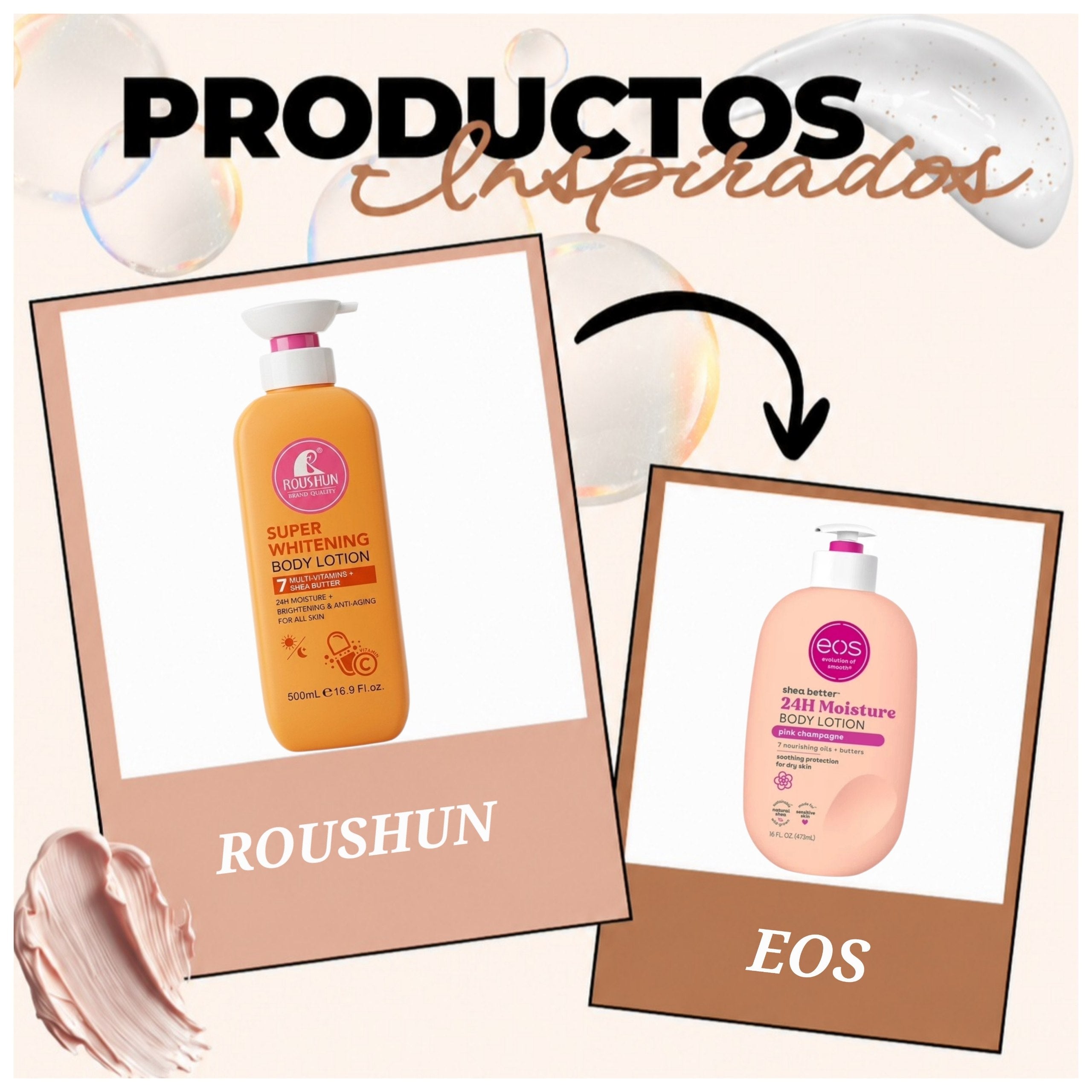 CREMA CORPORAL NUTRITIVA Y ACLARANTE CON MANTECA DE KARITE ROUSHUN 500ML