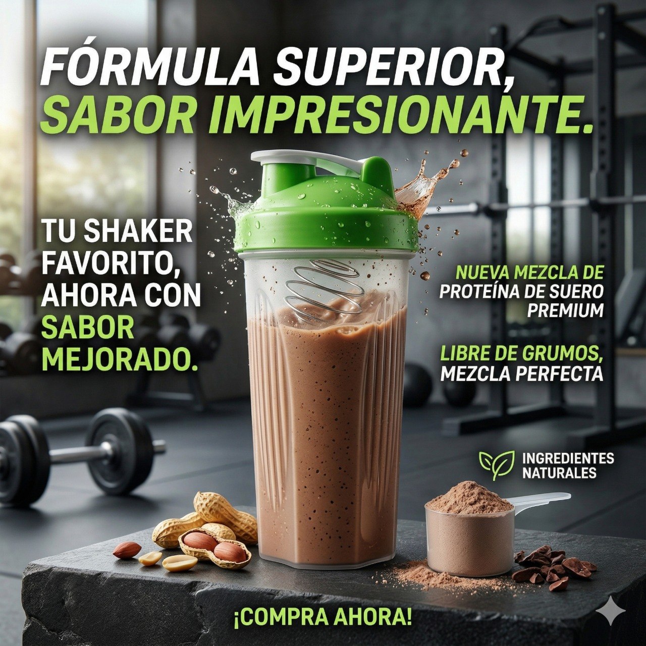 BOTELLA MEZCLADORA A PRUEBA DE FUGAS PARA PROTEINA DE PLASTICO 600ML