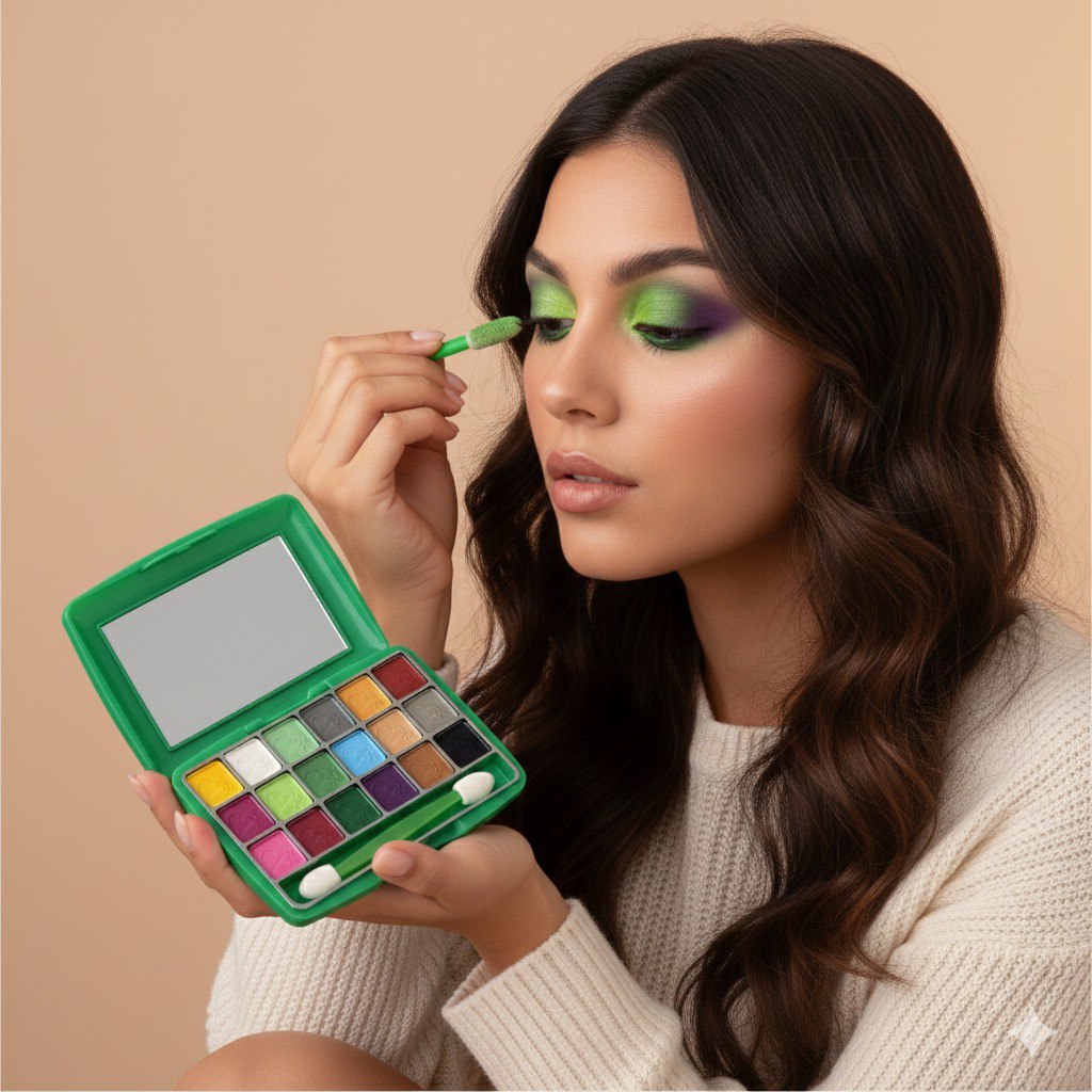 PALETA DE SOMBRAS DE OJOS CON EFECTO MATE 10 PALETAS DE 18 TONOS YH BEJA COSMETICS  6X10X14CM