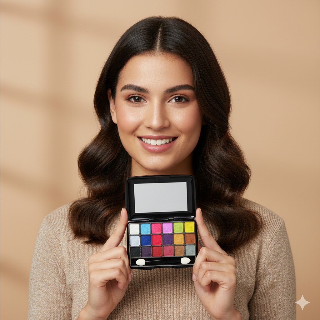 PALETA DE SOMBRAS DE OJOS CON EFECTO MATE 10 PALETAS DE 18 TONOS YH BEJA COSMETICS  6X10X14CM