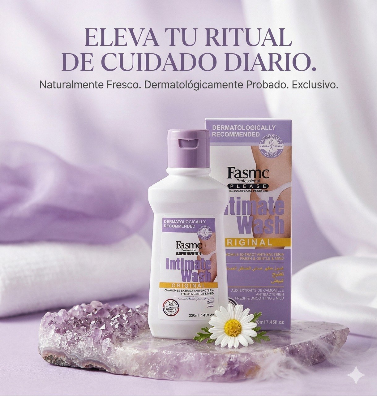 JABON INTIMO FORMULA SENSIBLE CON EXTRACTO DE MANZANILLA ARANDANO Y ACIANO FASMC PROFESSIONAL 220ML