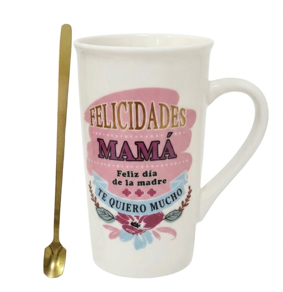 SET DE TAZA DE REGALO PARA MAMA CON CUCHARA DE LUJO