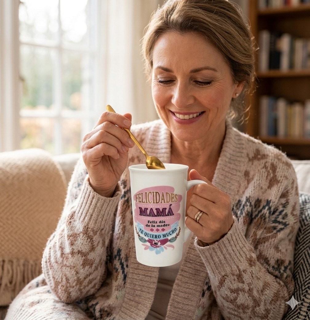 SET DE TAZA DE REGALO PARA MAMA CON CUCHARA DE LUJO