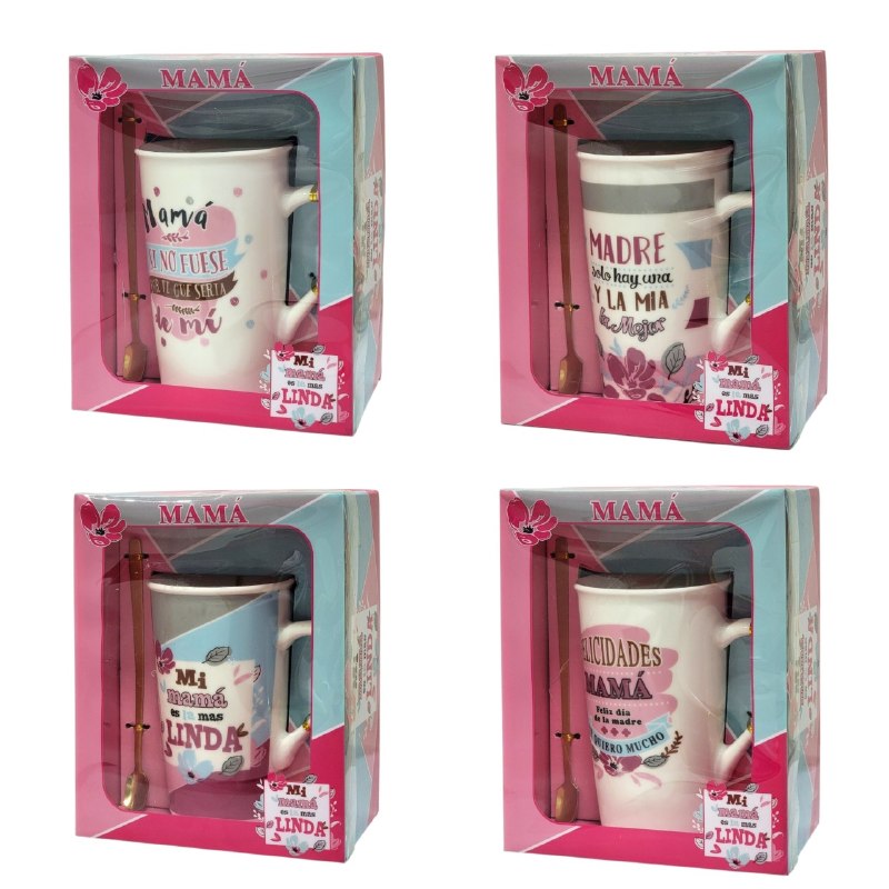 SET DE TAZA DE REGALO PARA MAMA CON CUCHARA DE LUJO