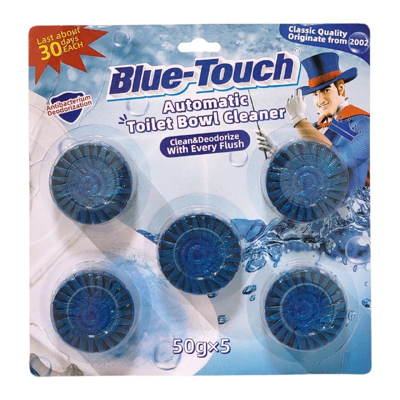 LIMPIADOR AUTOMÁTICO DE INODOROS EFECTO AZUL 5UND BLUE-TOUCH 5X50G