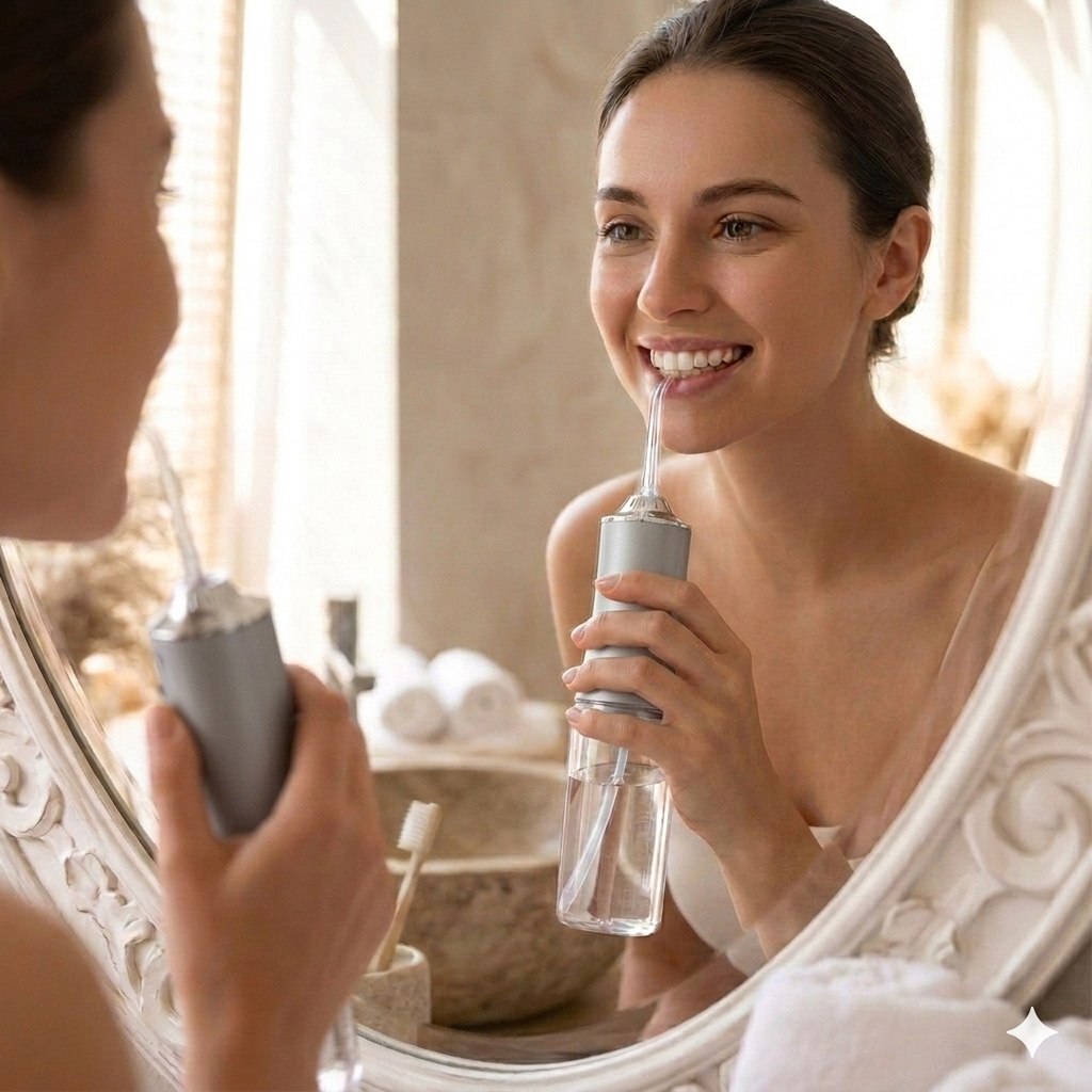 IRRIGADOR LIMPIADOR DE AGUA A PRESION PARA HIGIENE DENTAL PORTATIL 230ML