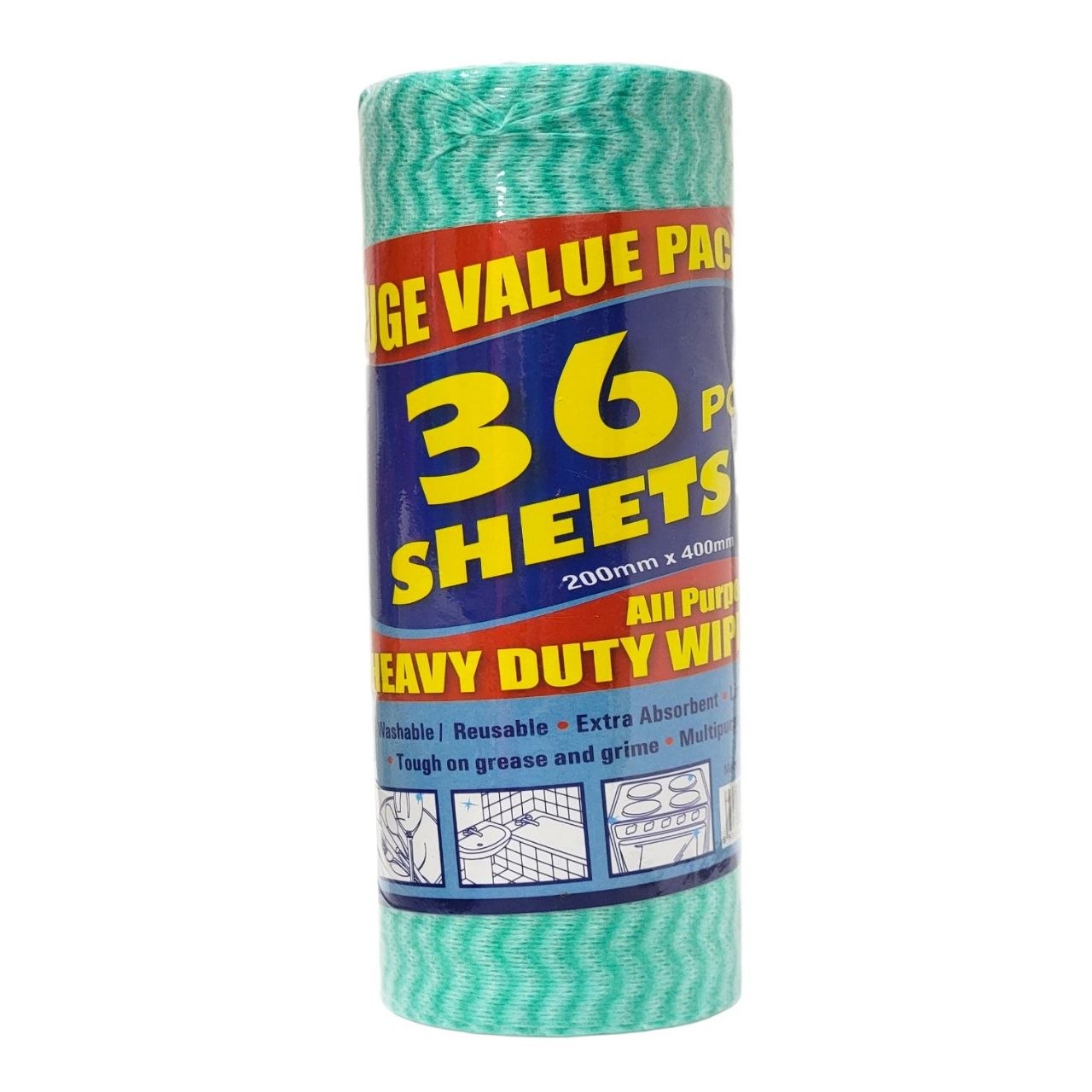 ROLLO DE TOALLAS MULTIUSOS REUTILIZABLES ATRAPAPOLVO ANTIRAYADURAS Y ABSORBENTES 36UND 20X30