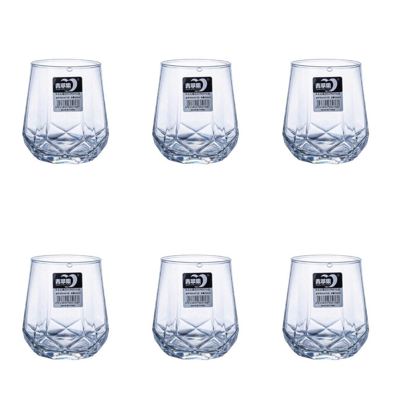 SET DE VASOS DE VIDRIO ELEGANTES 6PCS DELI GLASS