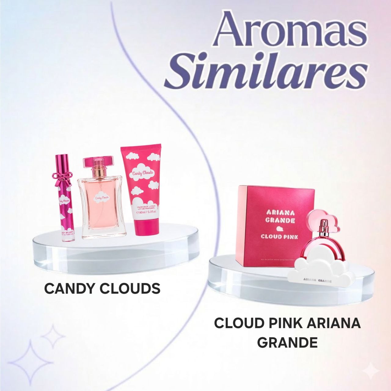 SET MYSTICAL CANDY CLOUDS 3PCS (M) (AROMA SIMILAR A ARIANA GRANDE CLOUD PINK)