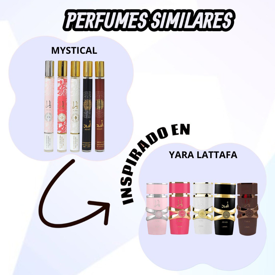 SET PERFUME EN TUBO PARA DAMA MYSTICAL EDP (M) 35ML X 5PCS (INSPIRADO EN LATTAFA YARA)