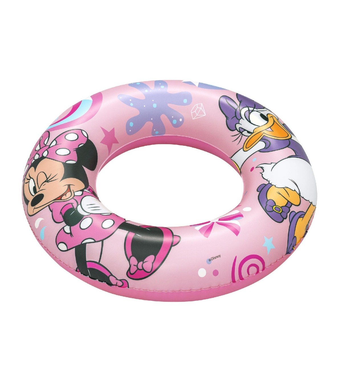 FLOTADOR INFLABLE TIPO SALVAVIDAS DE PLASTICO INFANTIL DE MINNIE Y DAISY DISNEY BESTWAY 56CM