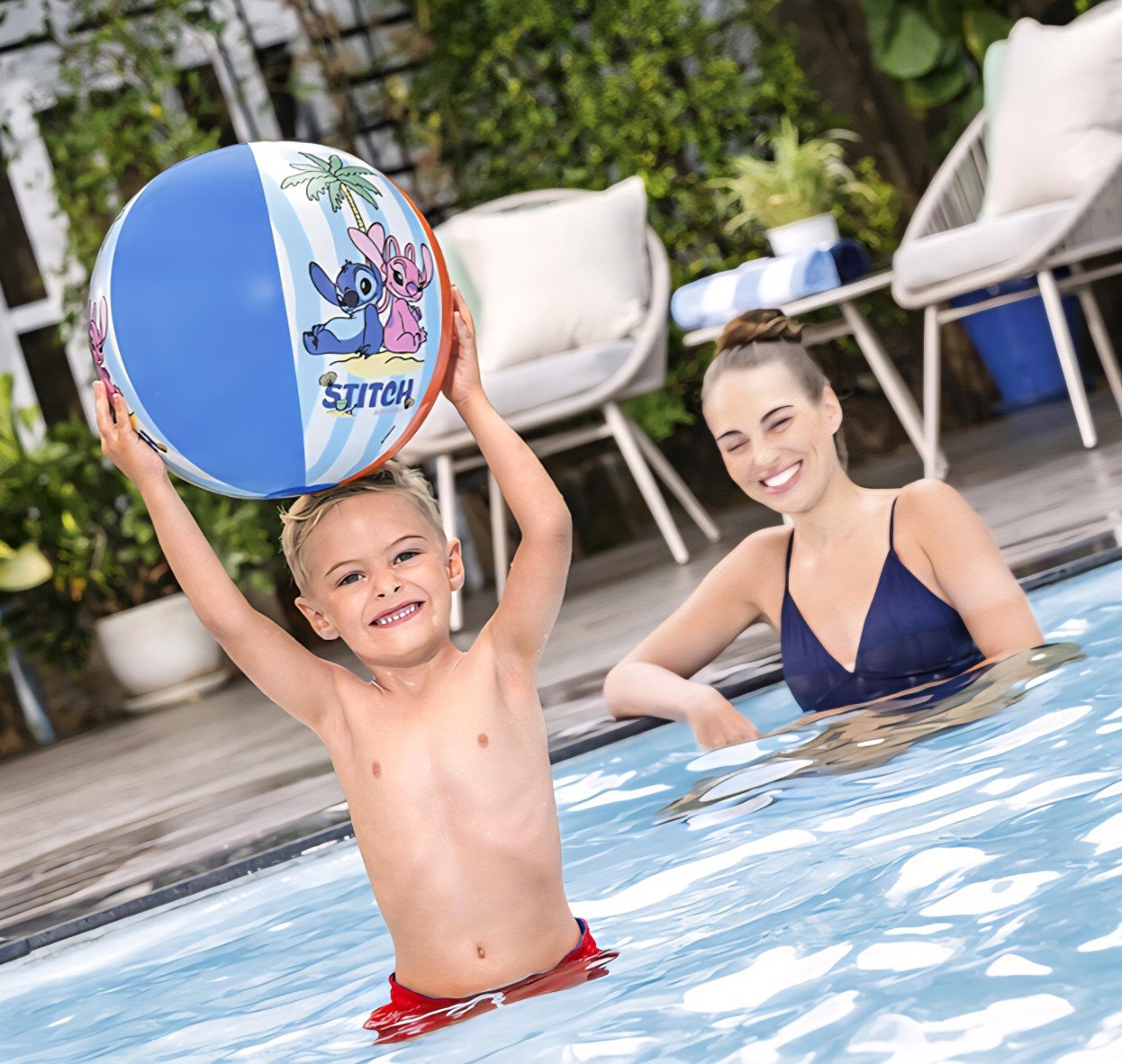 PELOTA DE PLAYA INFLABLE DE VINILO DE STITCH DISNEY BESTWAY 51CM