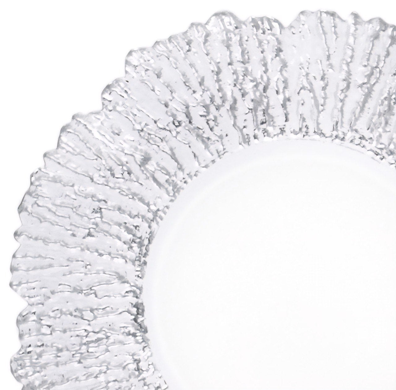 PLATO DE CARGA DECORATIVO TRANSPARENTE DE PLASTICO 31CM
