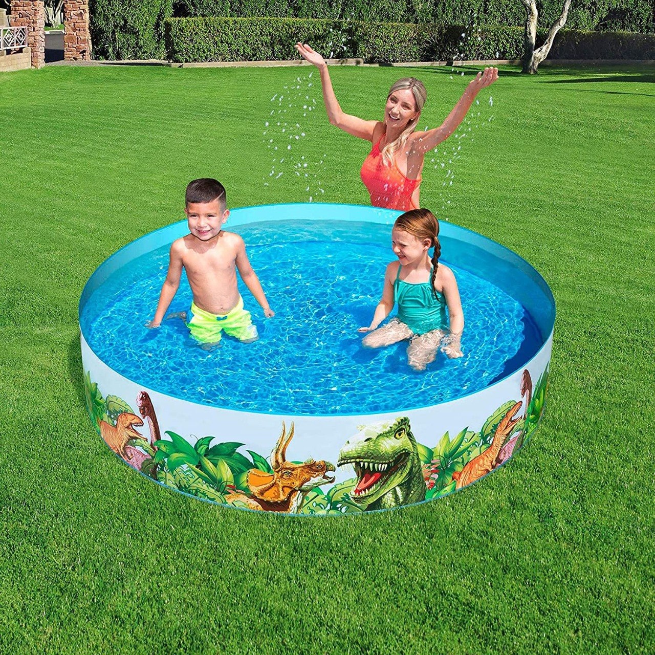 PISCINA INFLABLE INFANTIL CON ESTAMPADO DE DINOSAURIO BESTWAY 1.8MX38CM