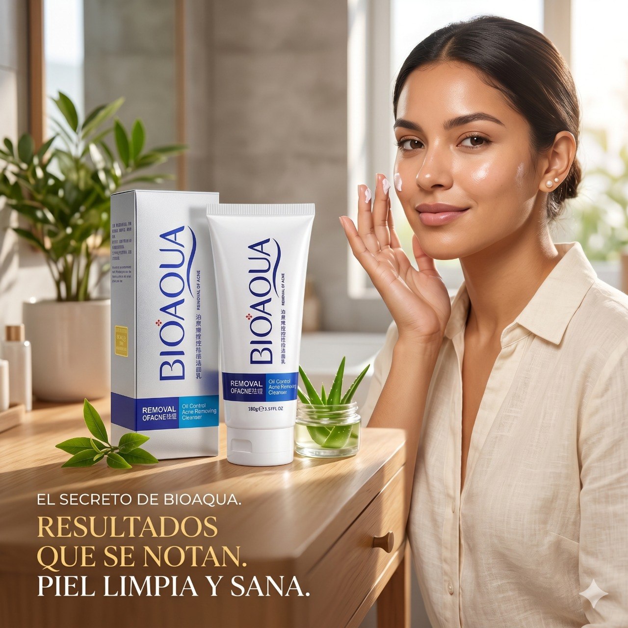 LIMPIADOR FACIAL EN ESPUMA PURIFICANTE PARA CONTROL DE GRASA Y DE ACNE BIOAQUA 100MG
