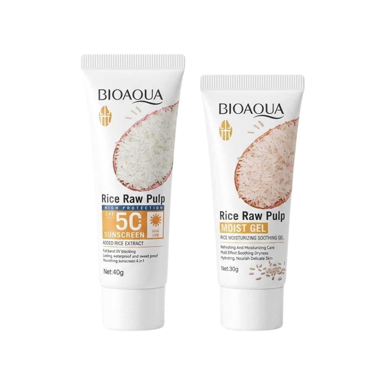 SET DE PROTECCION SOLAR A BASE DE EXTRACTO DE ARROZ SPF50+ 2PCS BIOAQUA