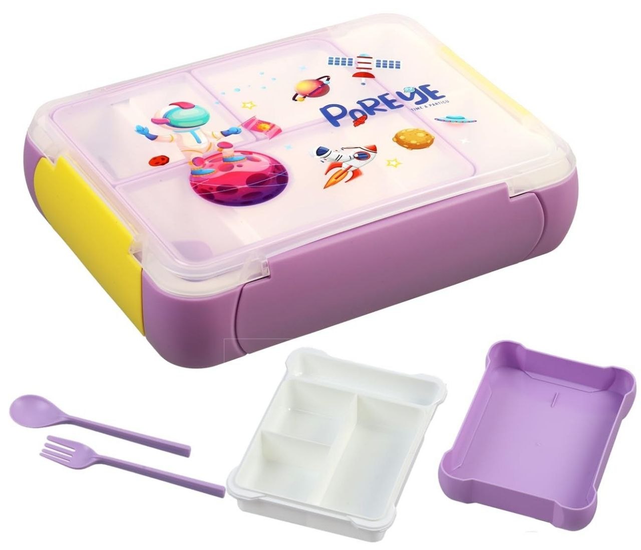 RECIPIENTE PANA PARA ALIMENTOS INFANTIL CON SET DE CUBIERTOS 22X17X5CM