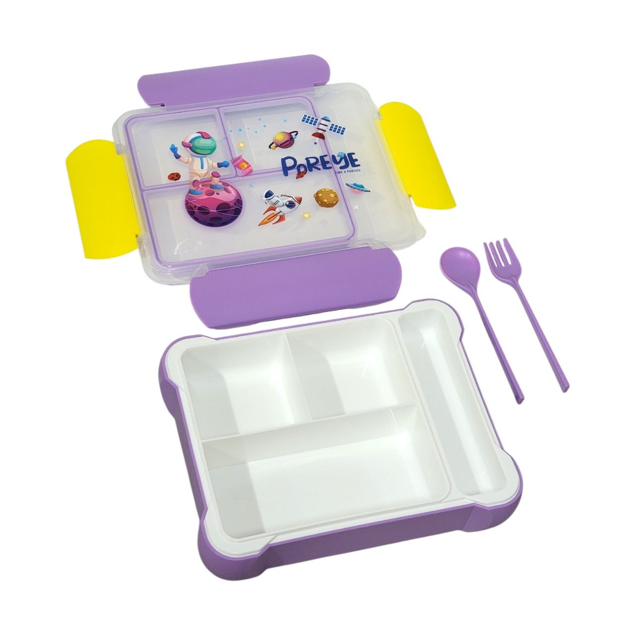 RECIPIENTE PANA PARA ALIMENTOS INFANTIL CON SET DE CUBIERTOS 22X17X5CM