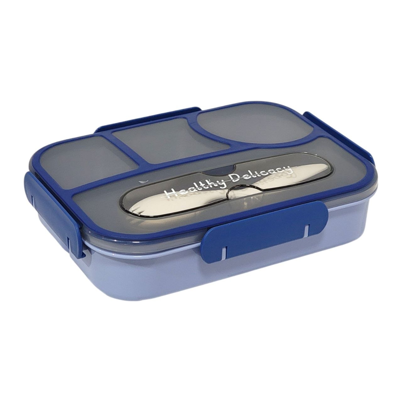RECIPIENTE PANA PARA ALIMENTOS TIPO BENTO DE 4 DIVISIONES CON CUBIERTO 23X17X5CM