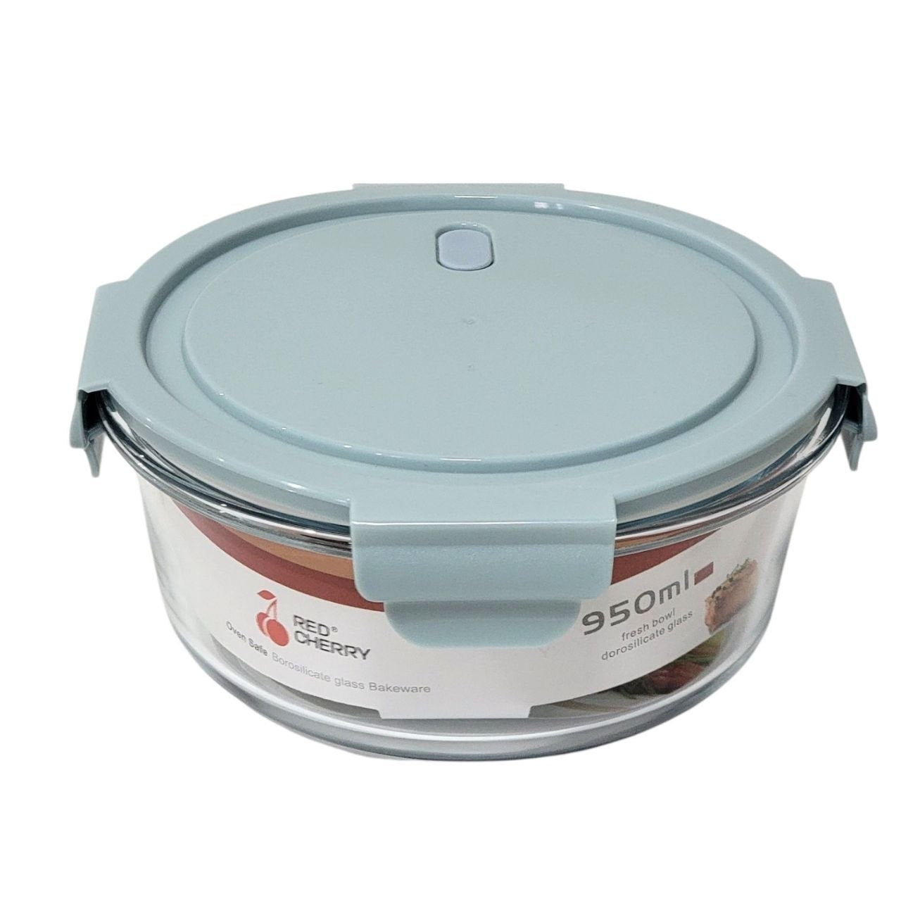 RECIPIENTE PANA DE VIDRIO TERMICA PARA ALIMENTOS RED CHERRY 950ML 18X8CM