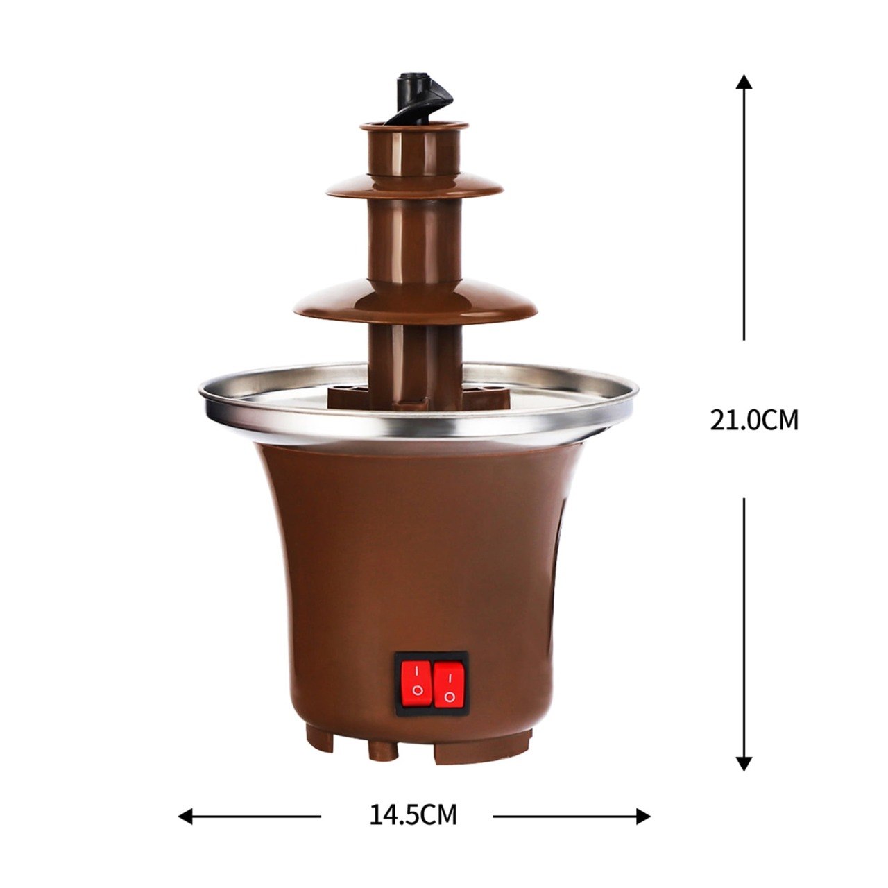 FUENTE DE CHOCOLATE ELECTRICA DE ACERO INOXIDABLE 21X14CM