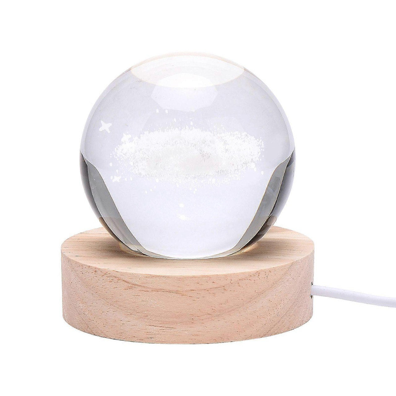ADORNO DE ESFERA DE CRISTAL DE NOCHE DISEÑO DE GALAXIA O SISTEMA SOLAR 12X8X8CM