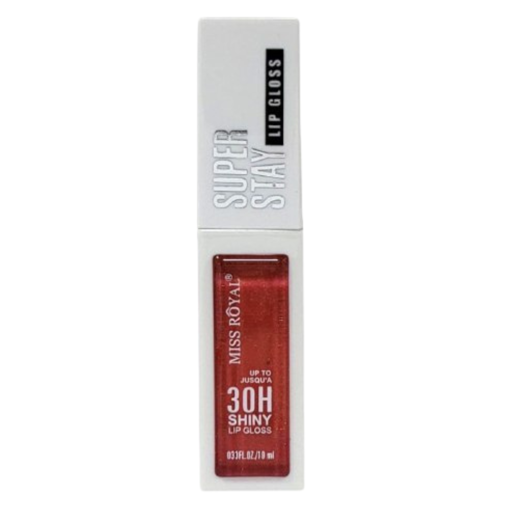 BRILLO LABIAL DUPE DE MAYBELLIN DE LARAGA DURACION SUPER STAY 30H MISS ROYAL 10ML