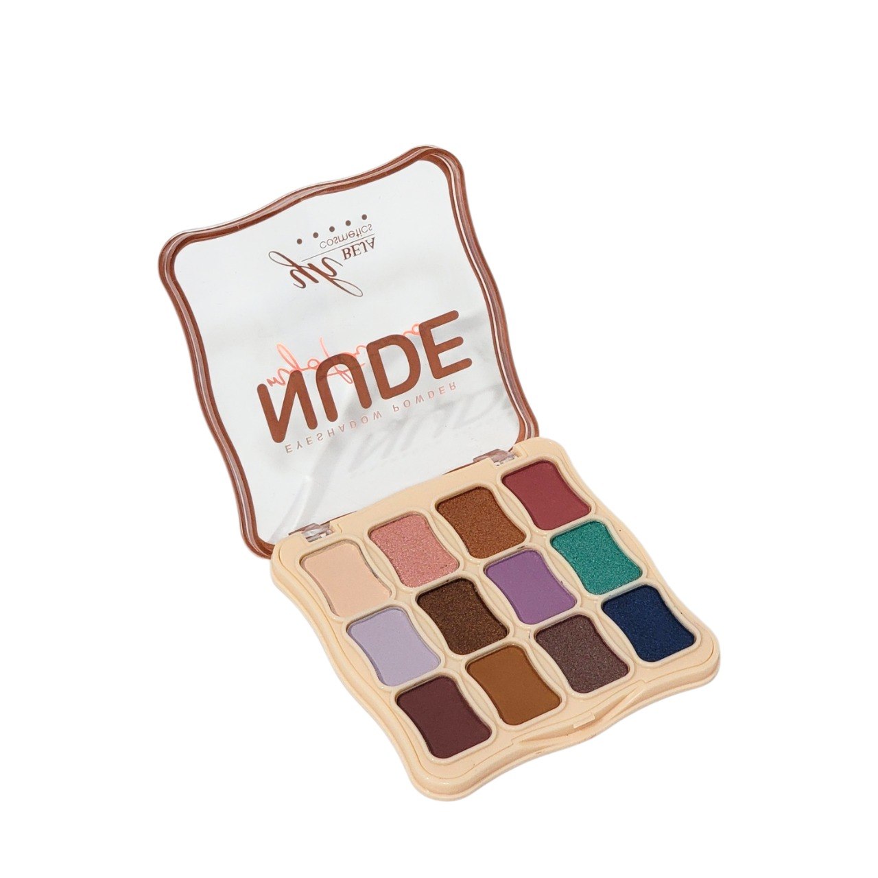 PALETA DE SOMBRAS DE OJOS NEUTRA 12 TONOS NUDE YH BEJA COSMETICS 12G