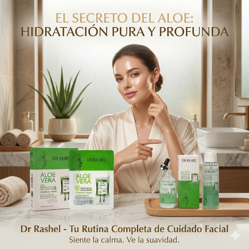 SET DE CUIDADO FACIAL CALMANTE Y SUAVIZANTE CON ALOE VERA 3PCS DR RASHEL