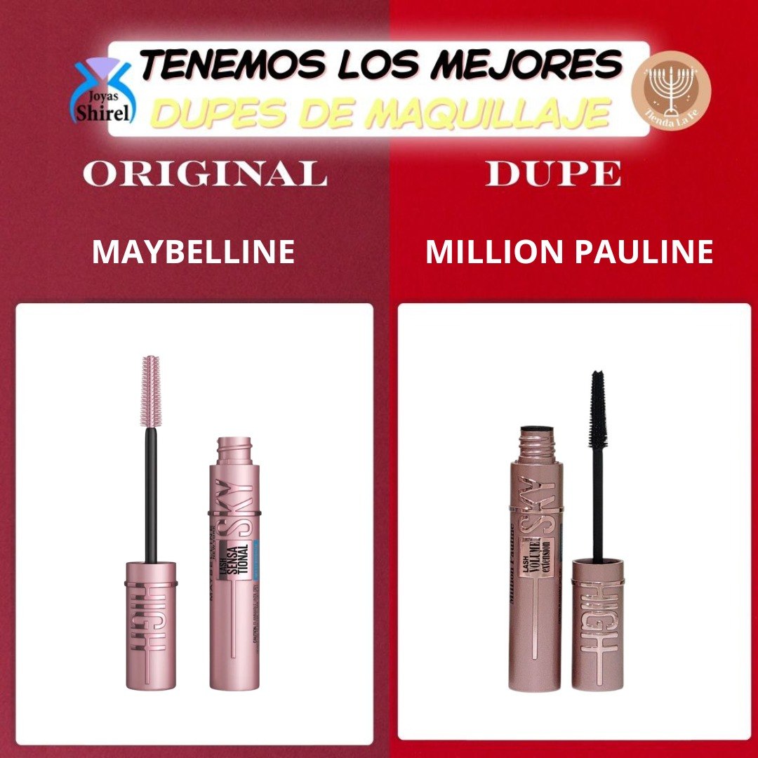RIMEL DUPE DE MAYBELLINE VOLUMIZADOR Y ALARGADOR A PRUEBA DE AGUA 24 HORAS MILLION PAULINE 6ML
