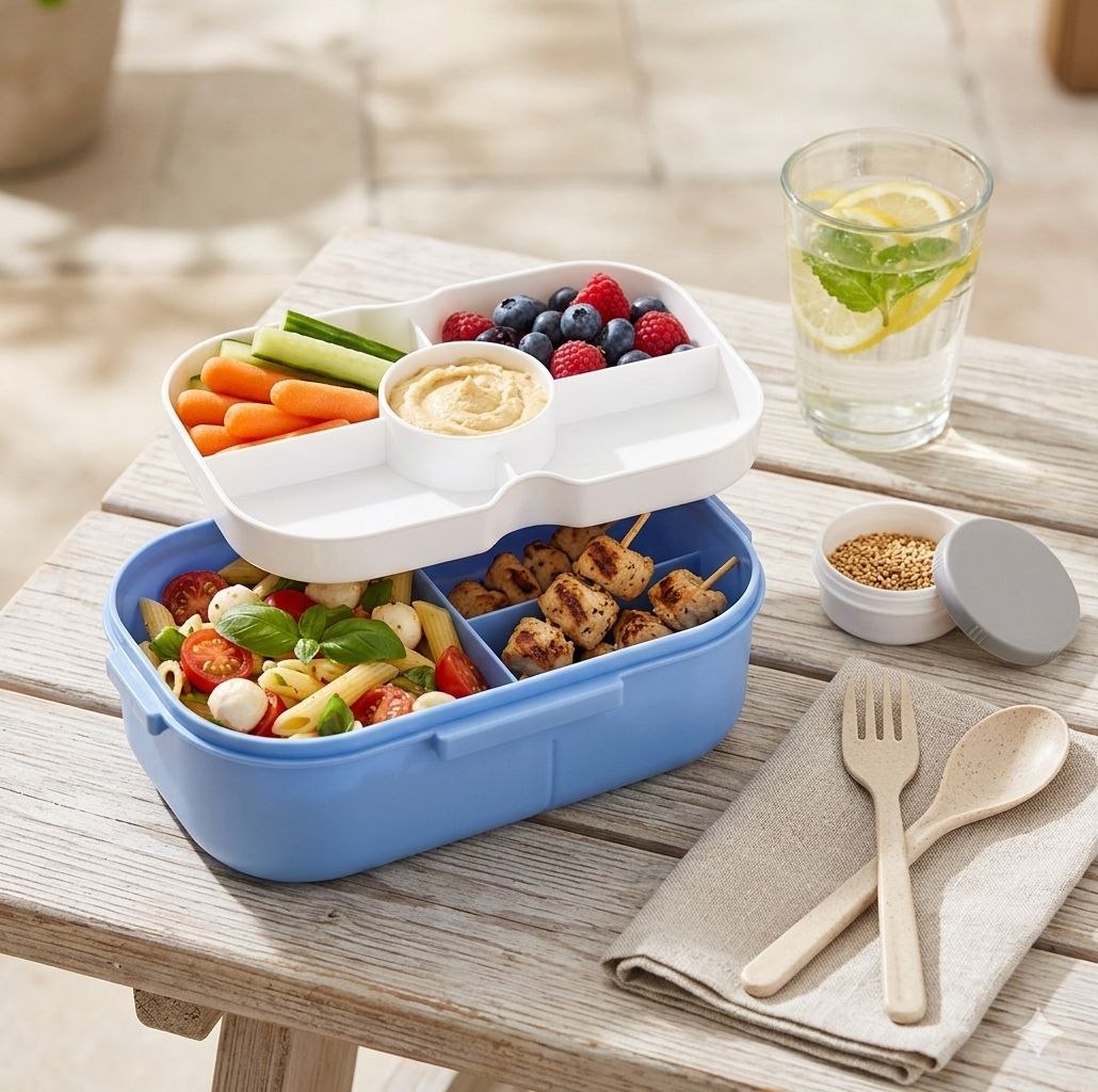 SET DE RECIPIENTE PANA PARA ALIMENTOS INFANTIL CON BOTE Y CUBIERTOS