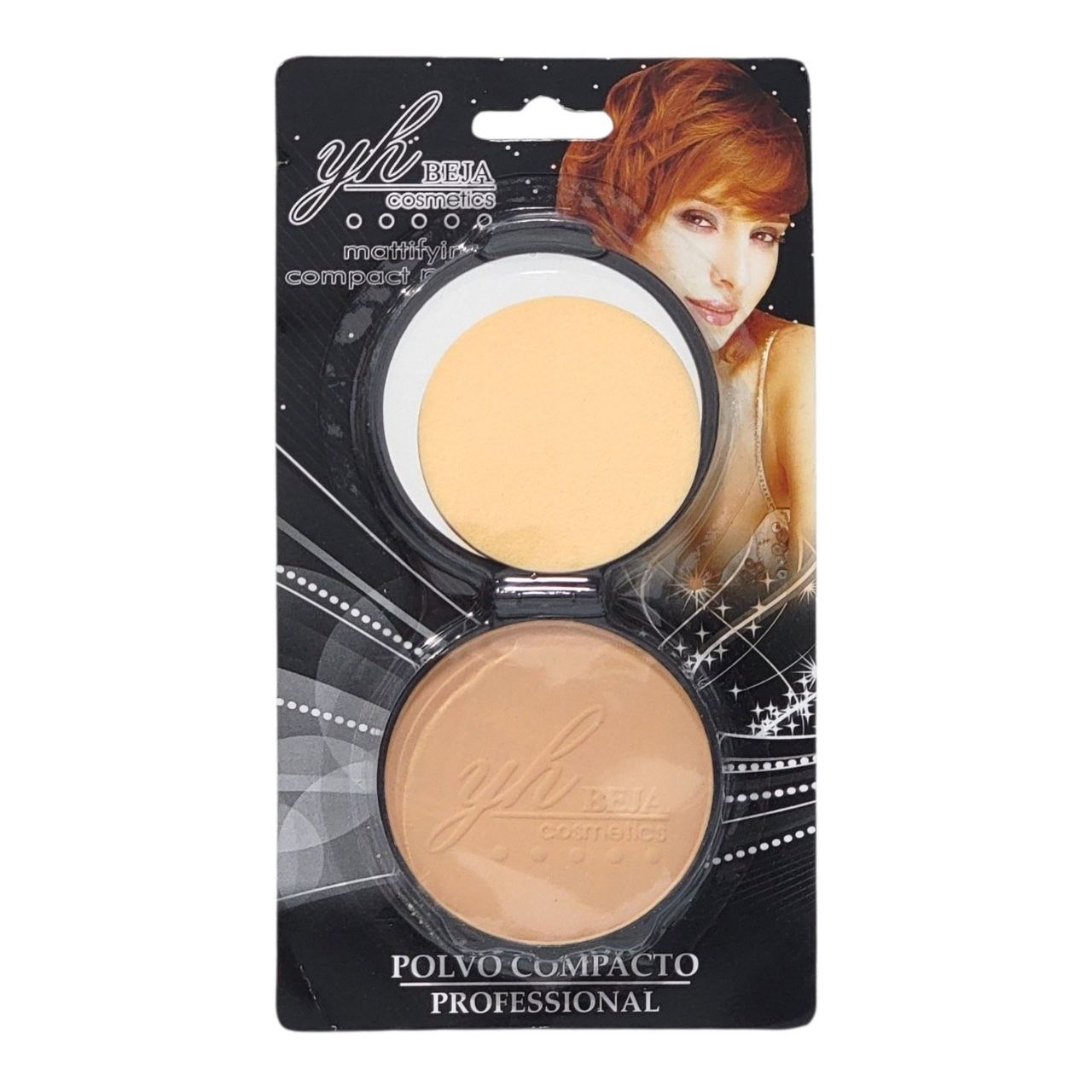 POLVO COMPACTO SELLADOR EFECTO MATE 6 TONOS YH BEJA COSMETICS 15G