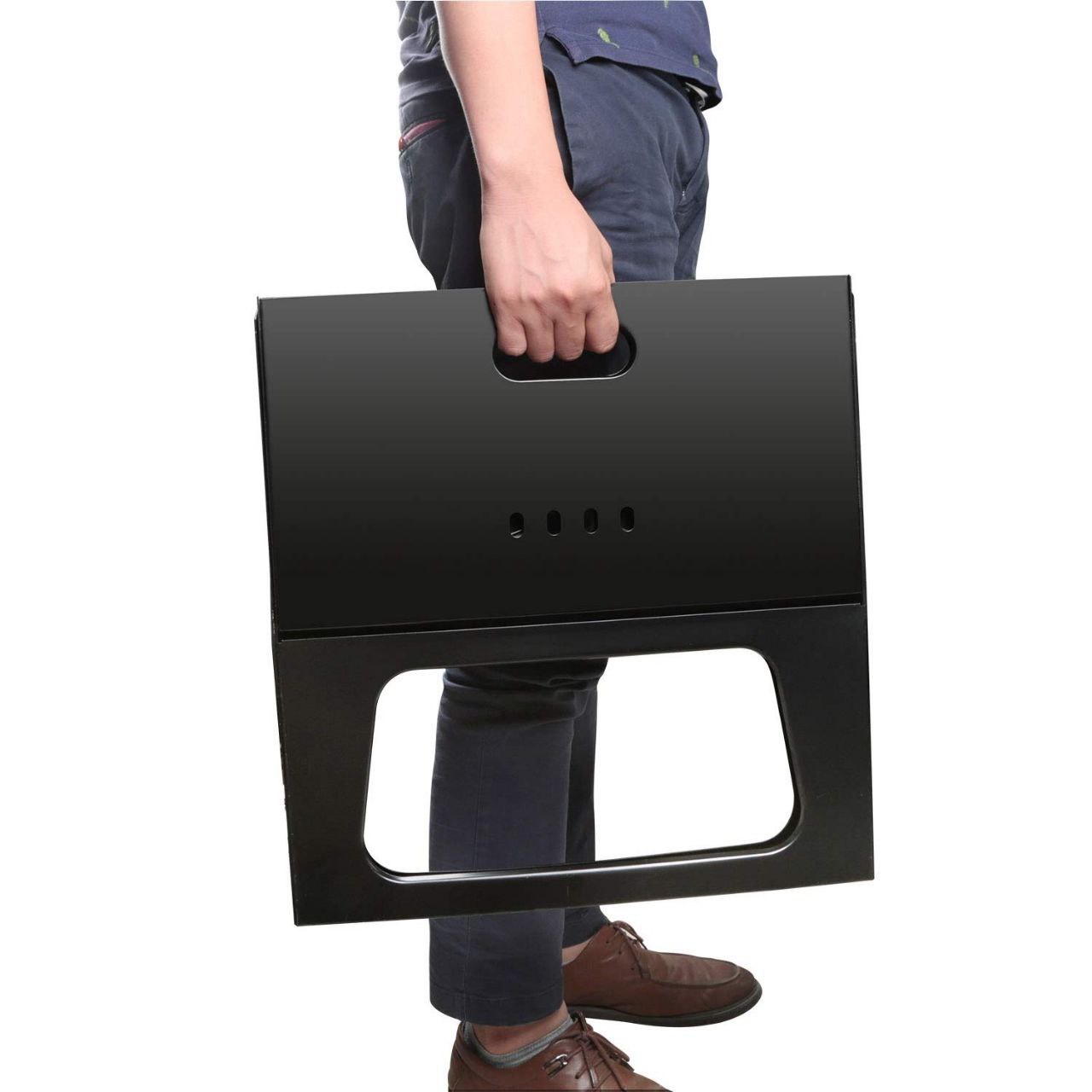 BARBACOA ASADOR DE CARBON PORTATIL PLEGABLE PARA EXTERIORES 48X27.5CM