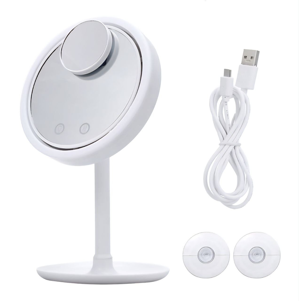 ESPEJO LED DE MAQUILLAJE CON VENTILADOR