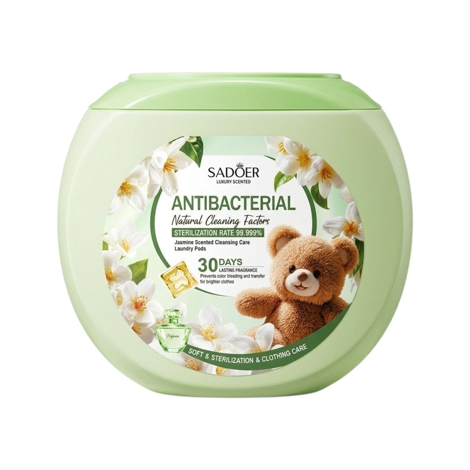 DETERGENTE EN CAPSULAS ANTIBACTERIAL CON AROMA A JAZMIN 36UND SADOER