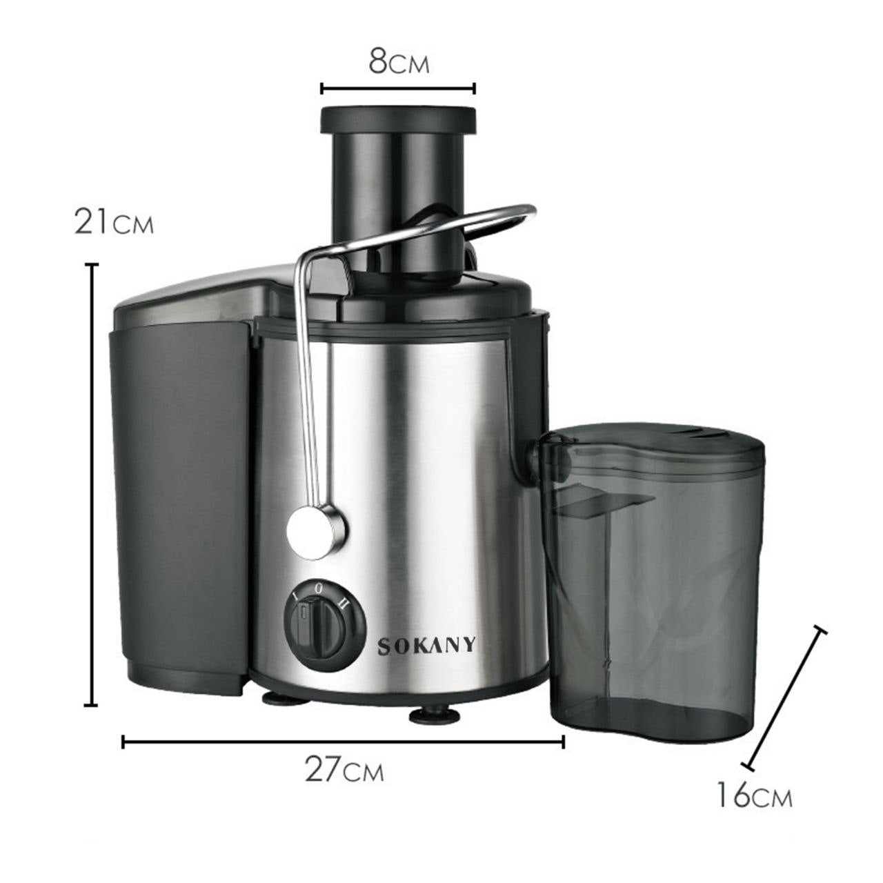 EXTRACTOR DE JUGO DE ACERO INOXIDABLE SK-4000 SOKANY