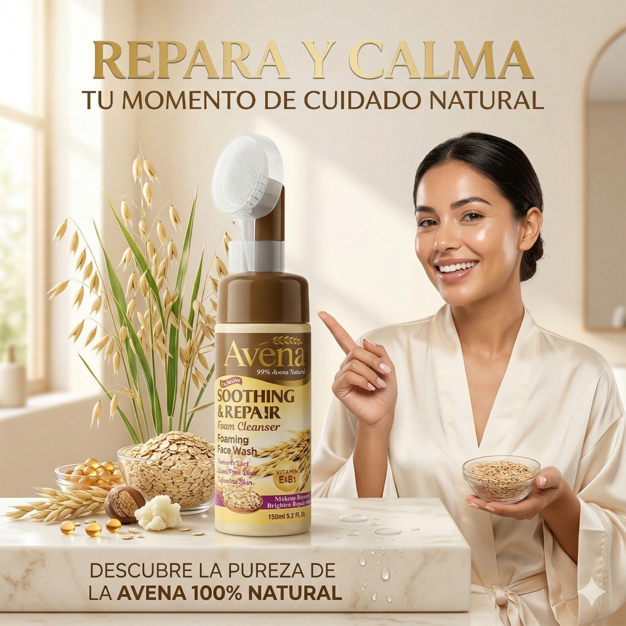 LIMPIADOR FACIAL EN ESPUMA CON EXTRACTO DE AVENA FRUIT OF THE WOKALI PROFESSIONAL CARE 150ML