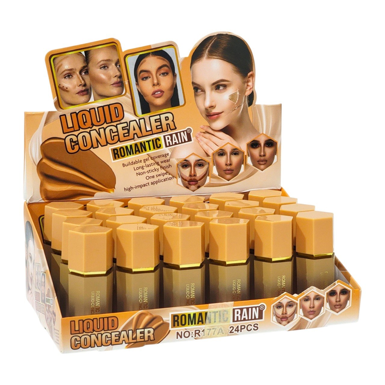 CORRECTOR LIQUIDO ACABADO CONSTRUIBLE NO PEGAJOSO 6 TONOS ROMANTIC RAIN
