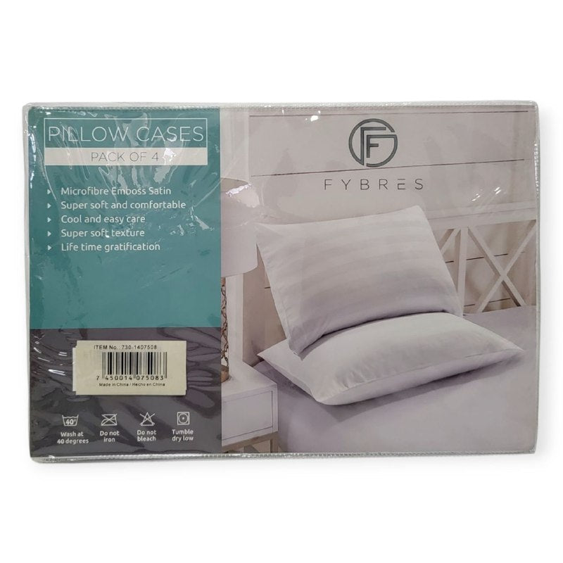 FUNDA PARA ALMOHADAS SATIN 4 PIEZAS DE MICROFIBRA CON RELIEVE SUAVE Y COMO SOBREFUNDA  DO 4 PIEZAS FYBRES