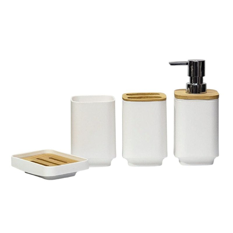 DISPENSADOR DE JABON LIQUIDO EN SET DE BAÑO DE 4 PIEZAS COLOR BLANCO SANITARY WARE WINDOW