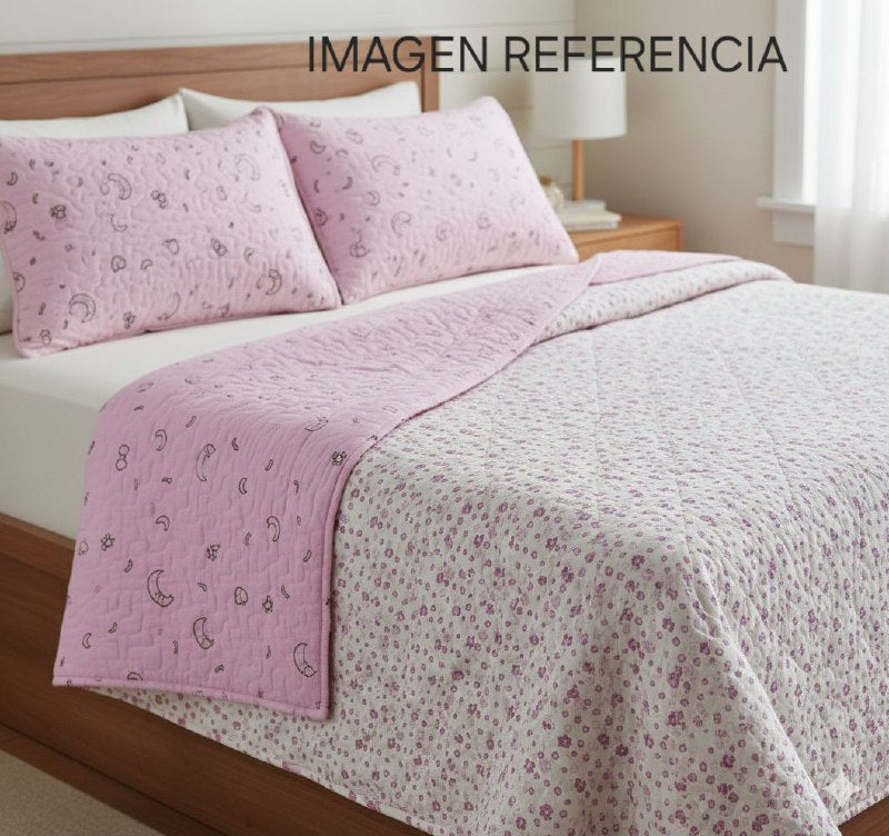 JUEGO DE SABANAS CAMERA EDREDON REVERSIBLE DE 3PCS QUEEN BENELI HOME